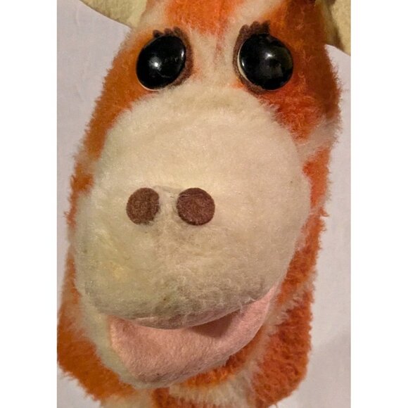 Animal Fair Hand Puppet Giraffe Plush Faux Fur Stuffed Toy Kitschy Odd Vintage - Picture 15 of 16